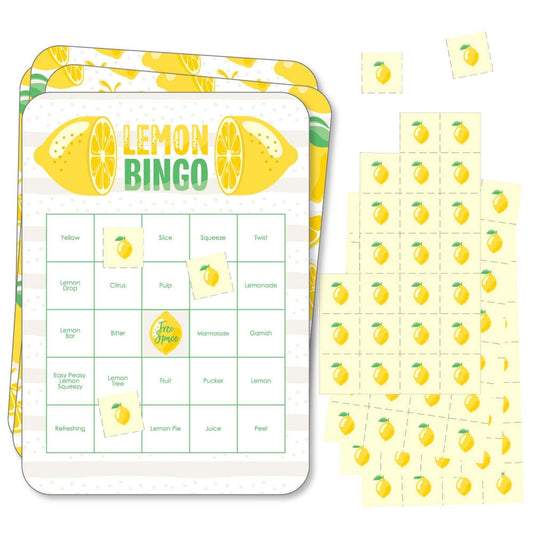So Fresh - Lemon - Bingo Cards and Markers - Citrus Lemonade Party Bingo Game - Set of 18