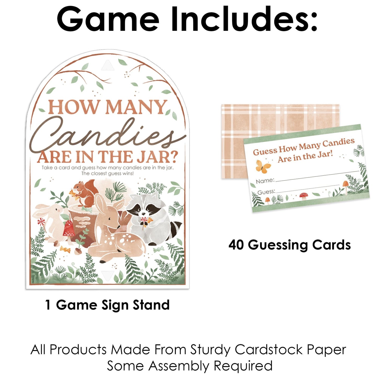 Woodland Animals Candy Guessing Game