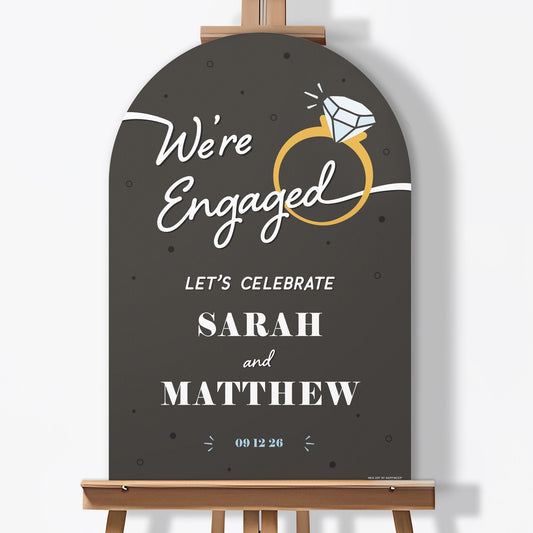 Personalized Text Just Engaged Welcome Sign (Select Your Size)