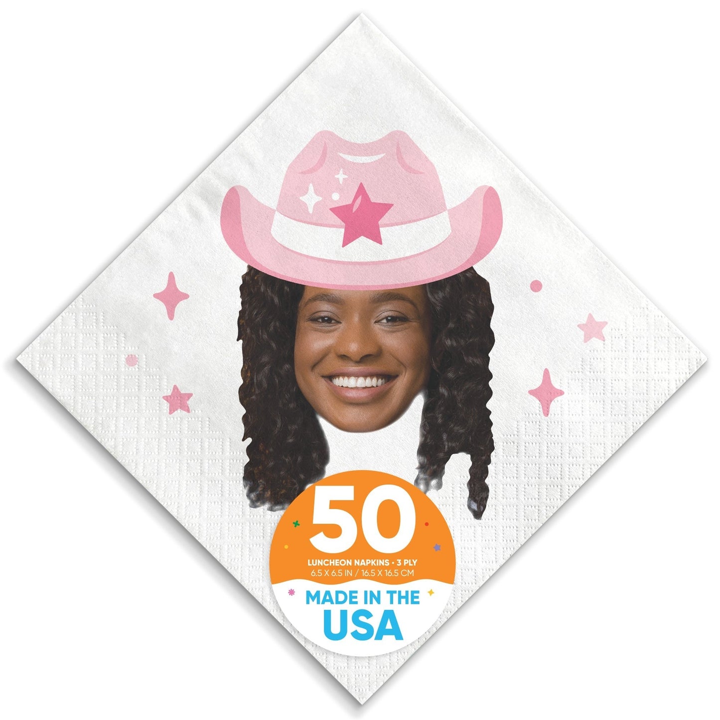 Custom Face Napkins - Rodeo Cowgirl
