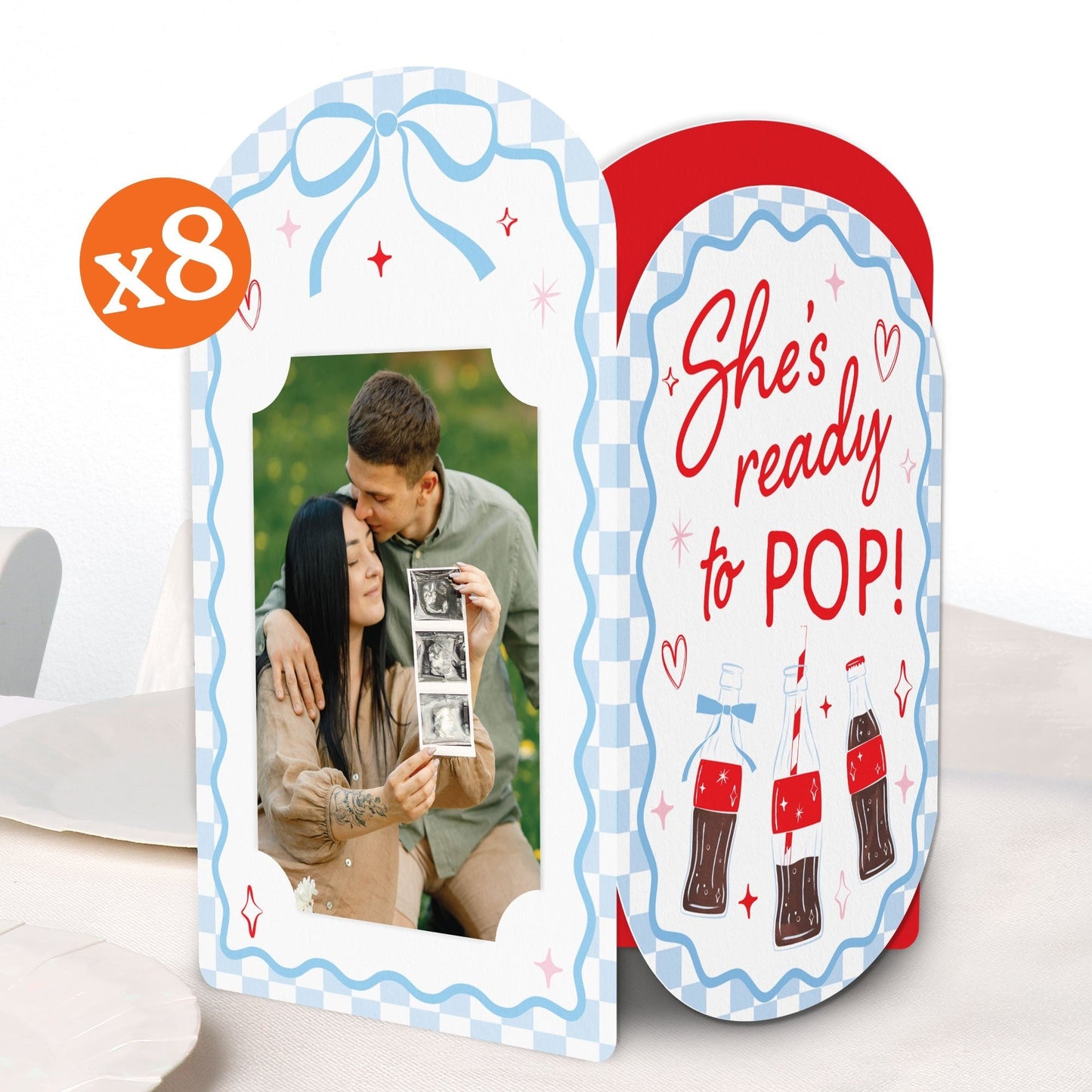 She's Ready to Pop Photo Centerpieces - 8 Ct