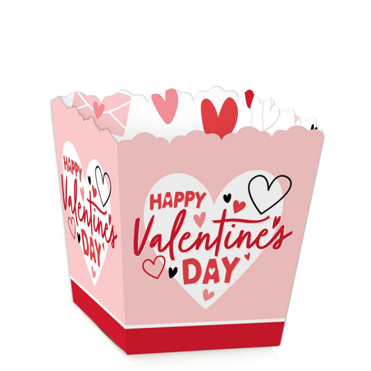 Happy Valentine's Day - Party Mini Favor Boxes - Valentine Hearts Party Treat Candy Boxes - Set of 12
