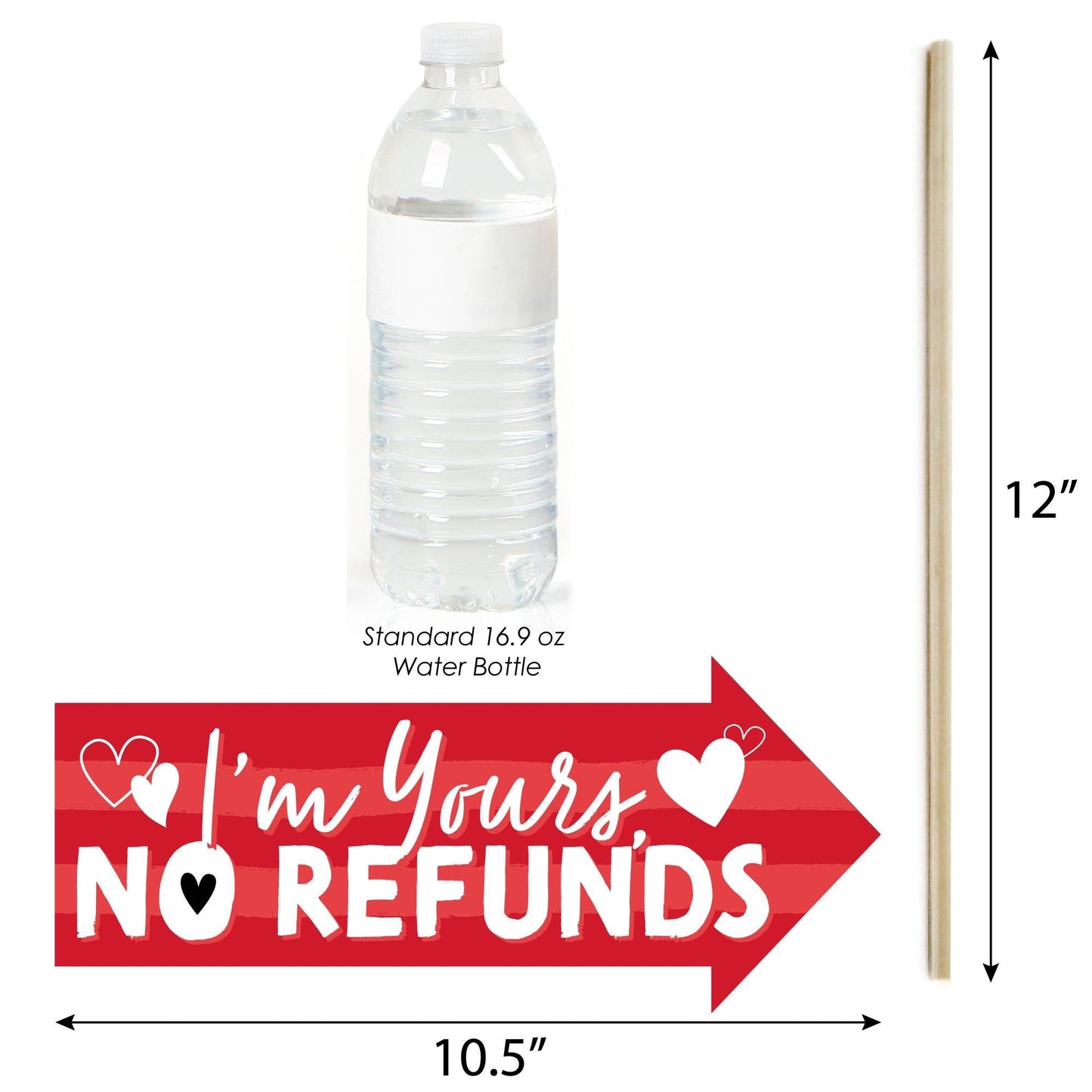 Funny Happy Valentine's Day - Valentine Hearts Party Photo Booth Props Kit - 10 Piece