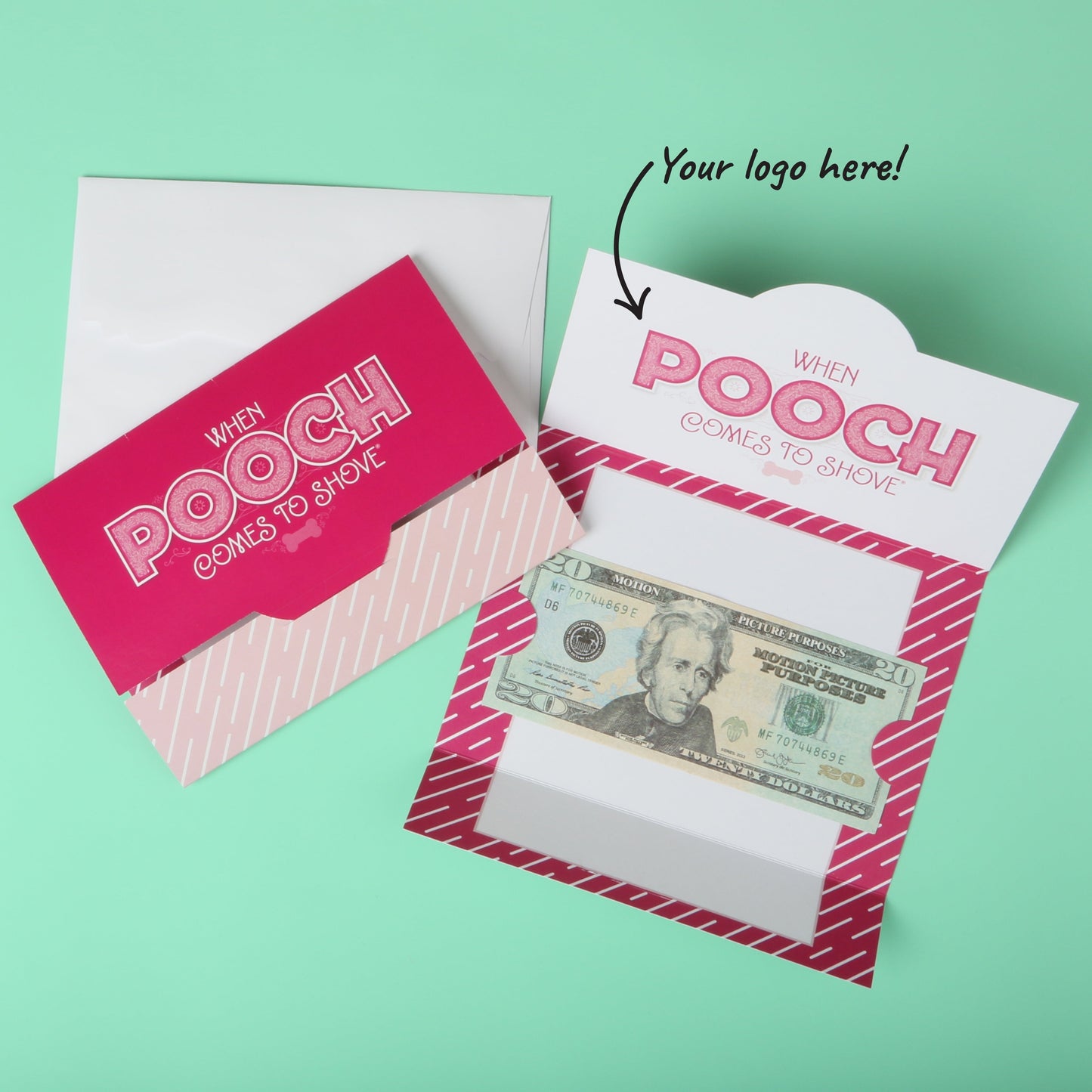 Custom Logo Money and Gift Card Holders - Personalized Branded Business Party Favors - Set of 8