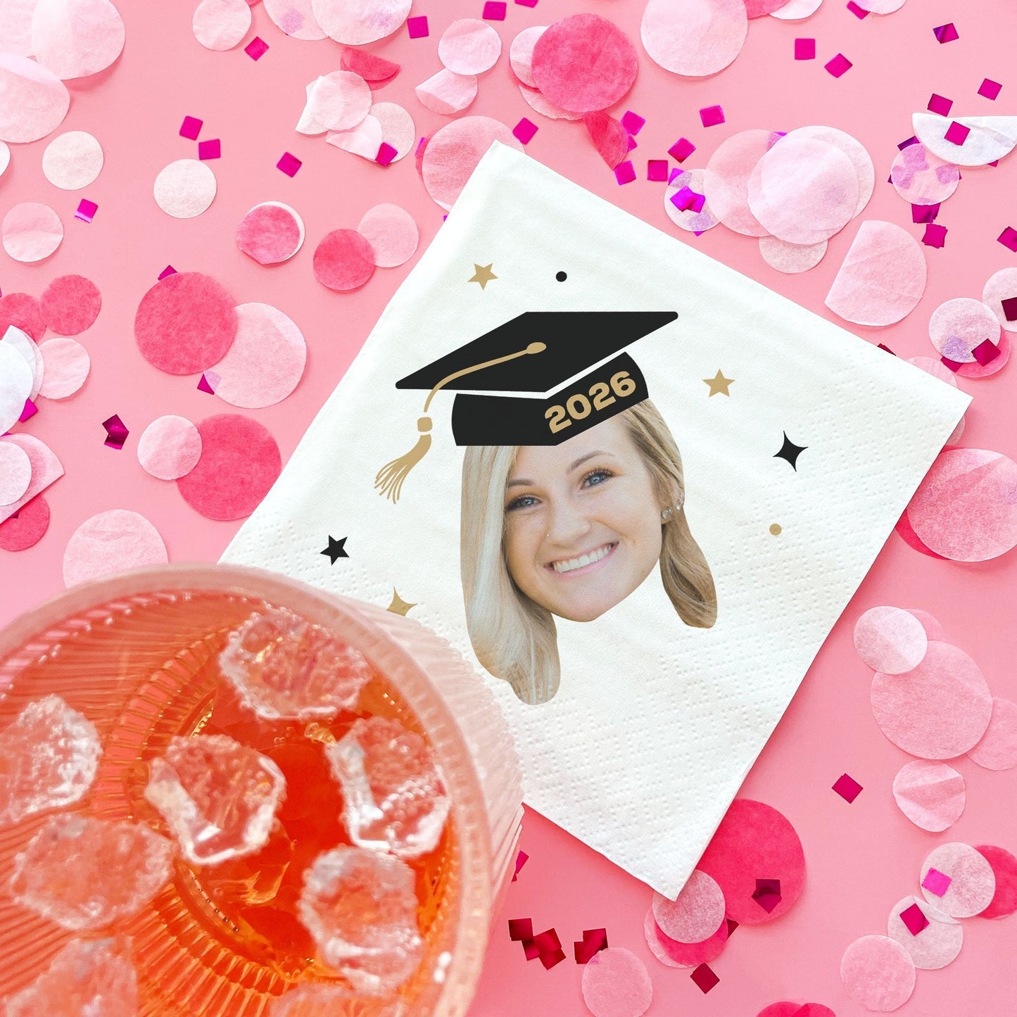 Custom Face - Grad Cap Napkins