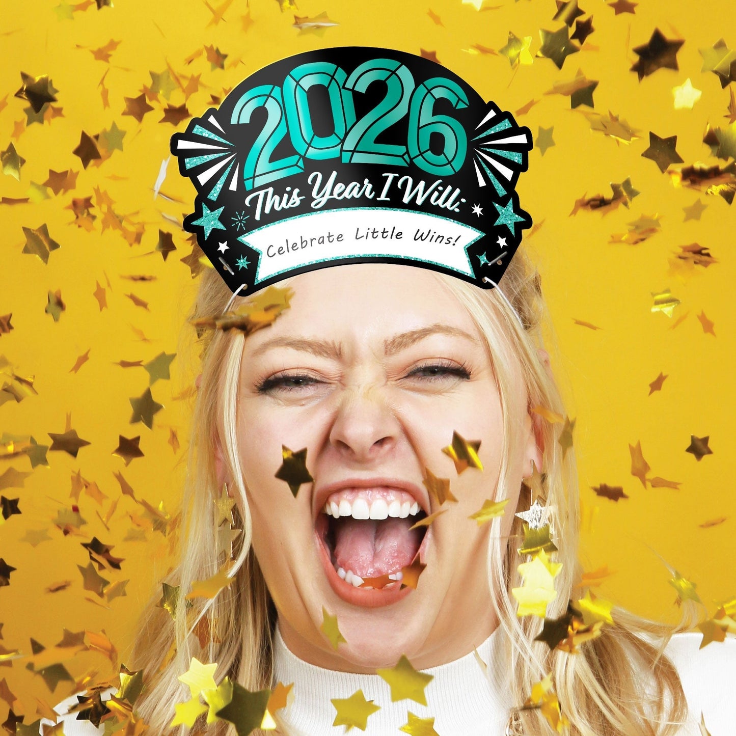 Colorful New Year Resolution Party Headbands - 16 Ct