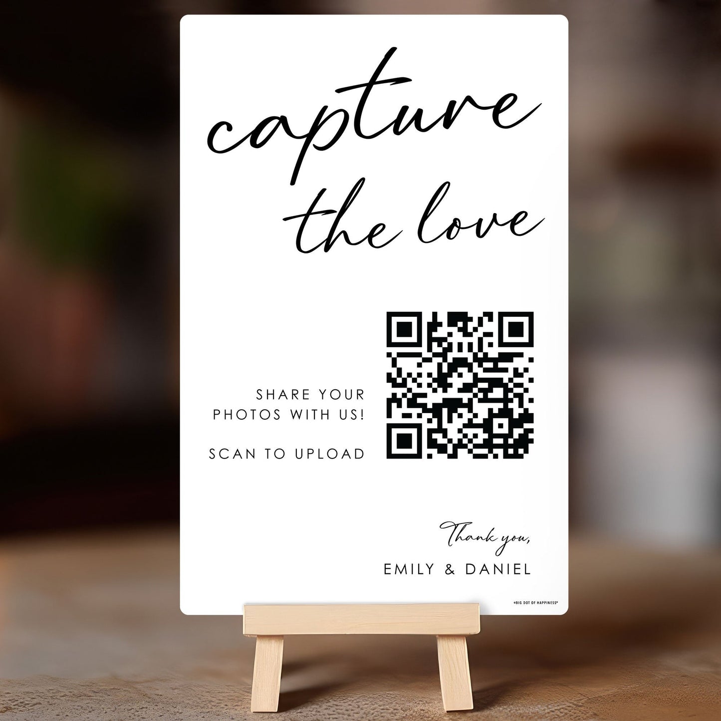 Personalized Photo Upload QR Code Wedding Sign