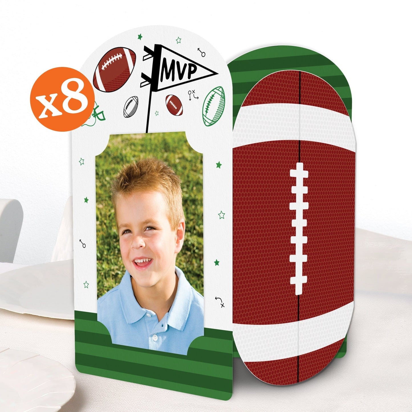 Football Photo Centerpieces - 8 Ct