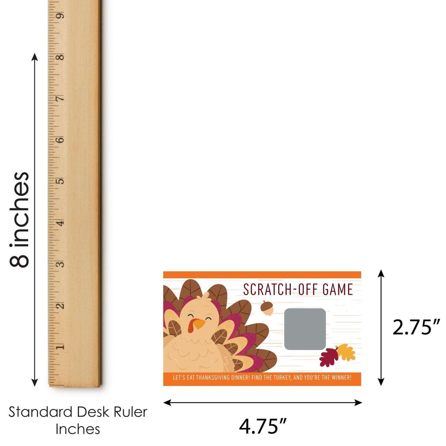 Fall Turkey Scratch Off Cards Game - 22 Ct