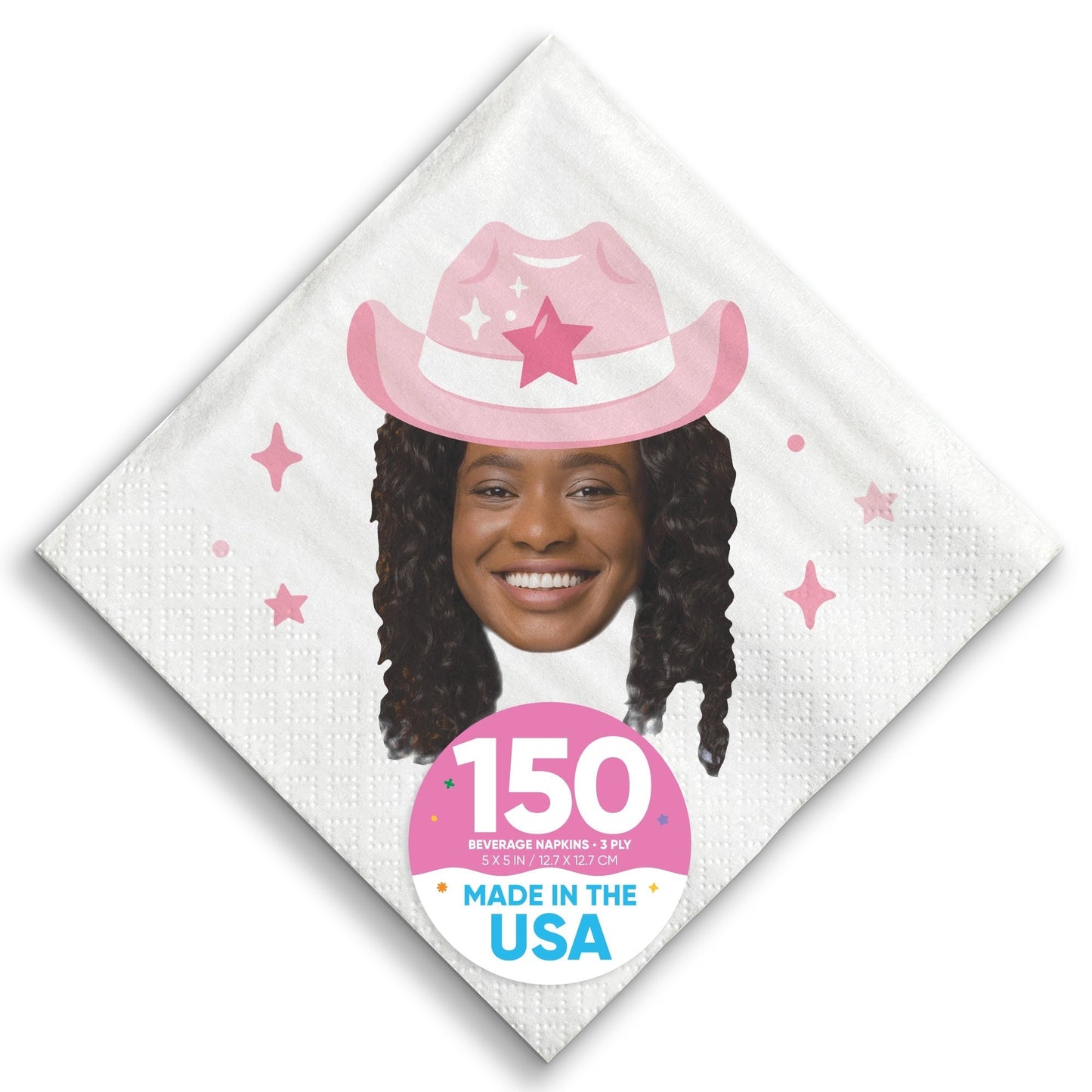 Custom Face Napkins - Rodeo Cowgirl