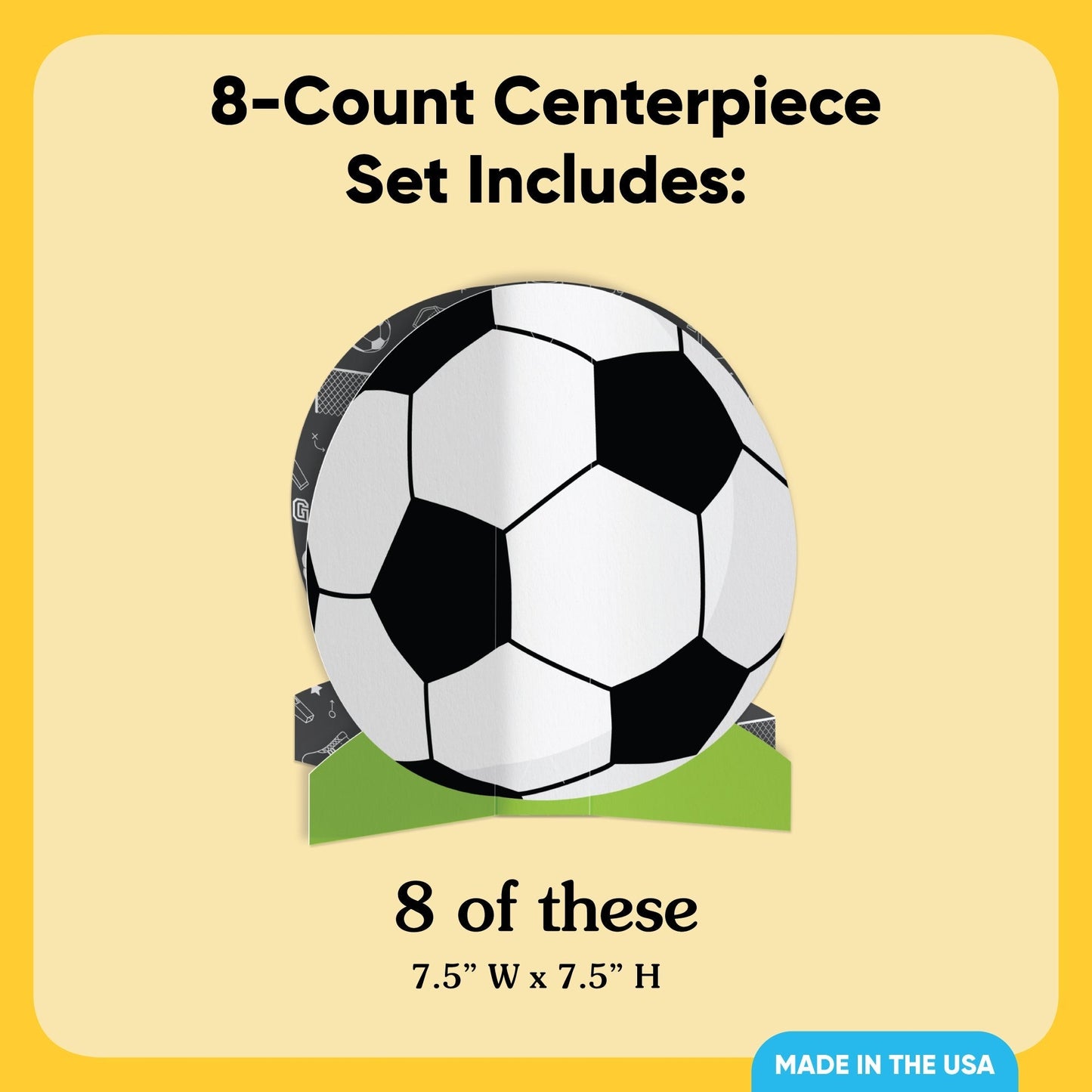 Soccer 3D Centerpieces - 8 Ct