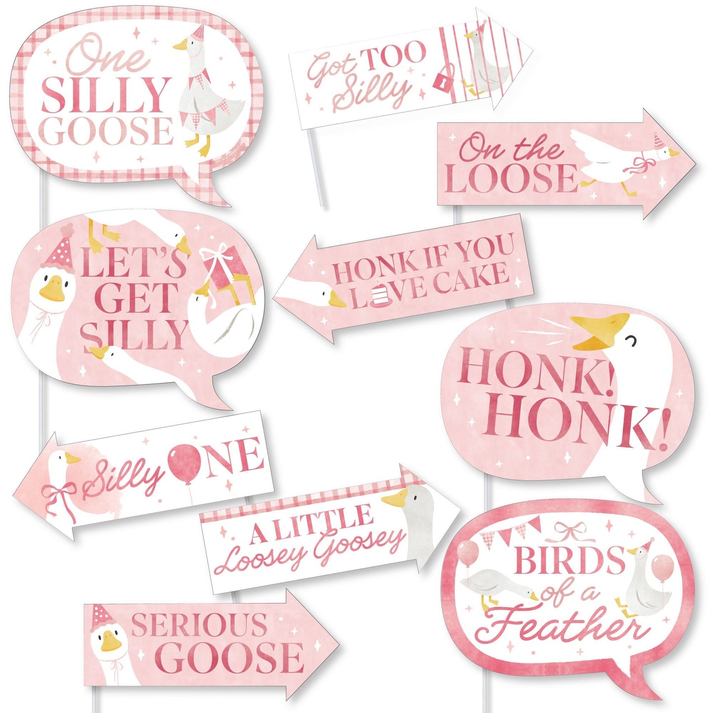 One Silly Goose Pink Funny Photo Props - 10 Ct