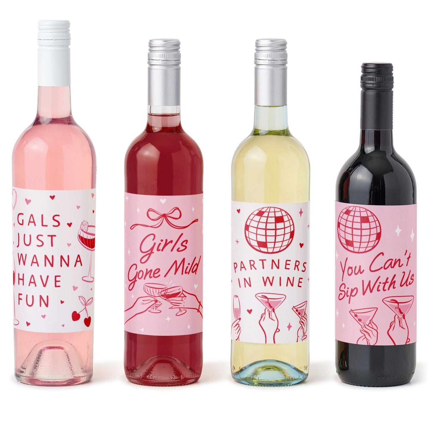 Drinks with the Girls Wine Bottle Labels - 4 Ct