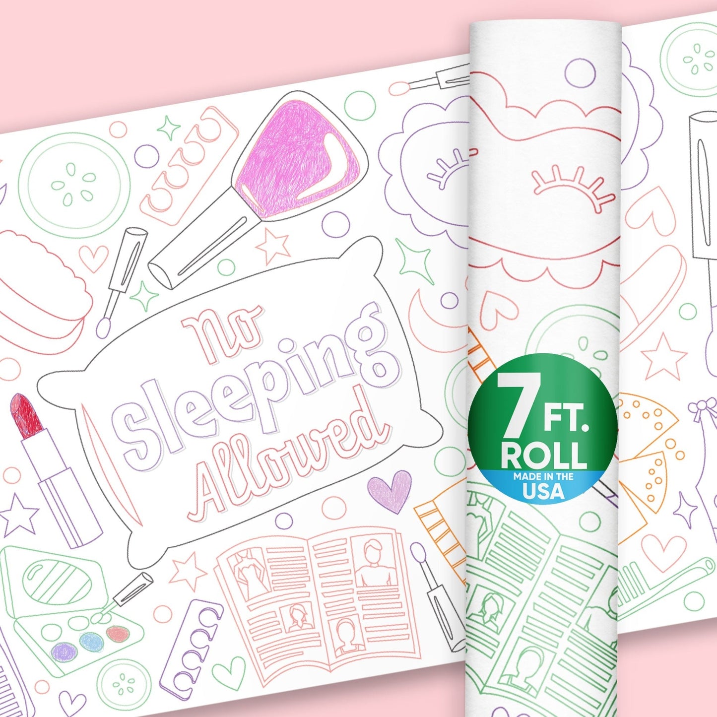 Pajama Party - Coloring Table Runner - 7'