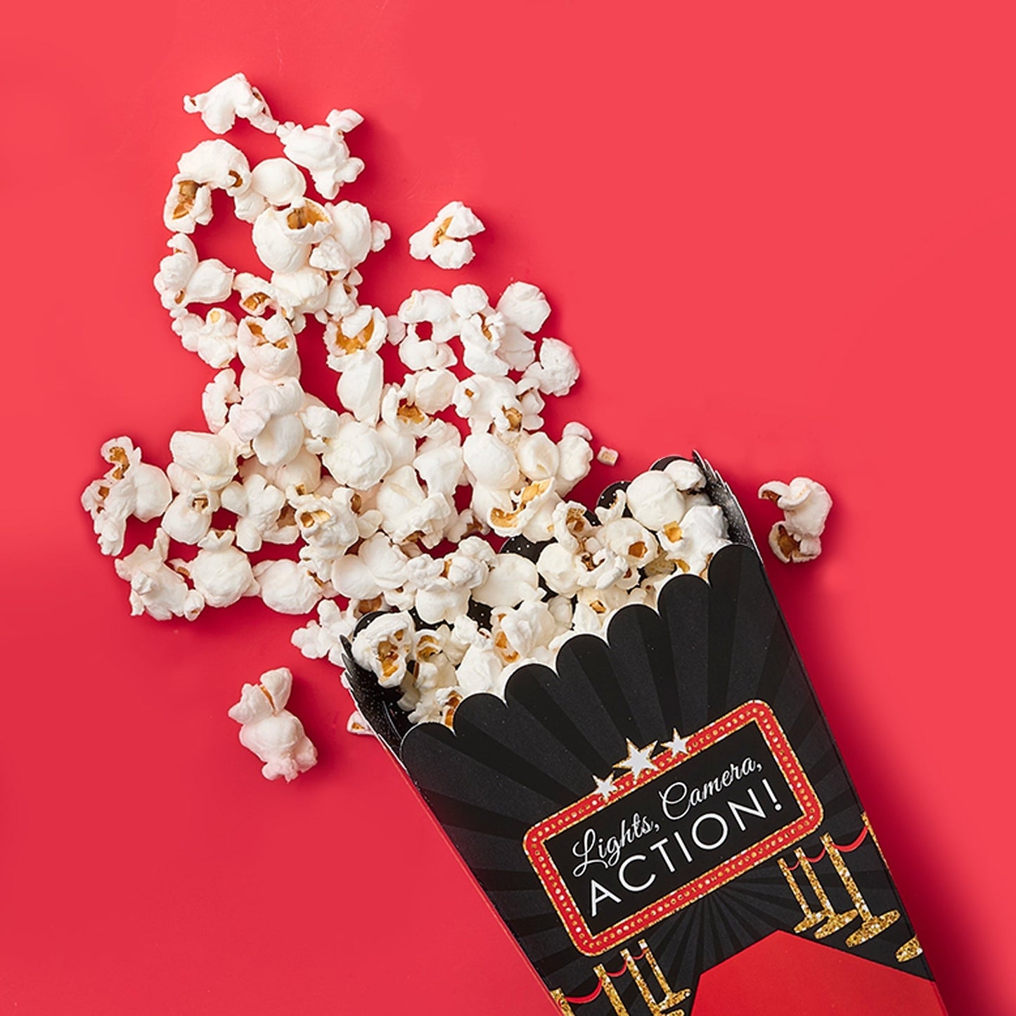 Red Carpet - Movie Night Party Favor Popcorn Treat Boxes - Set of 12