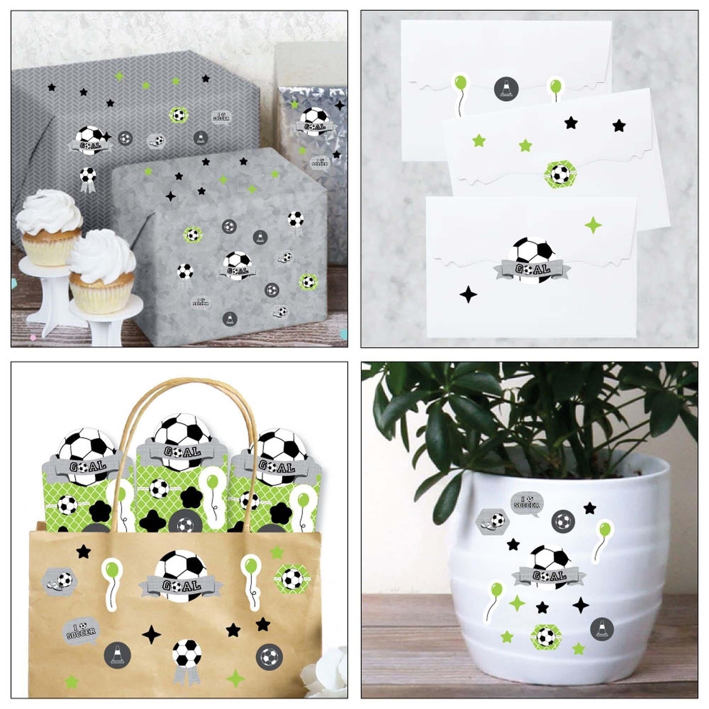 GOAAAL! - Soccer - Birthday Party Favor Kids Stickers - 16 Sheets - 256 Stickers