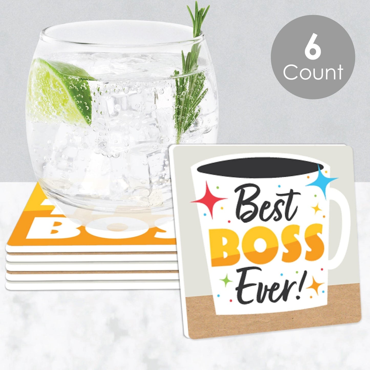 Happy Boss's Day - Funny Best Boss Ever Decorations - Drink Coasters - Set of 6