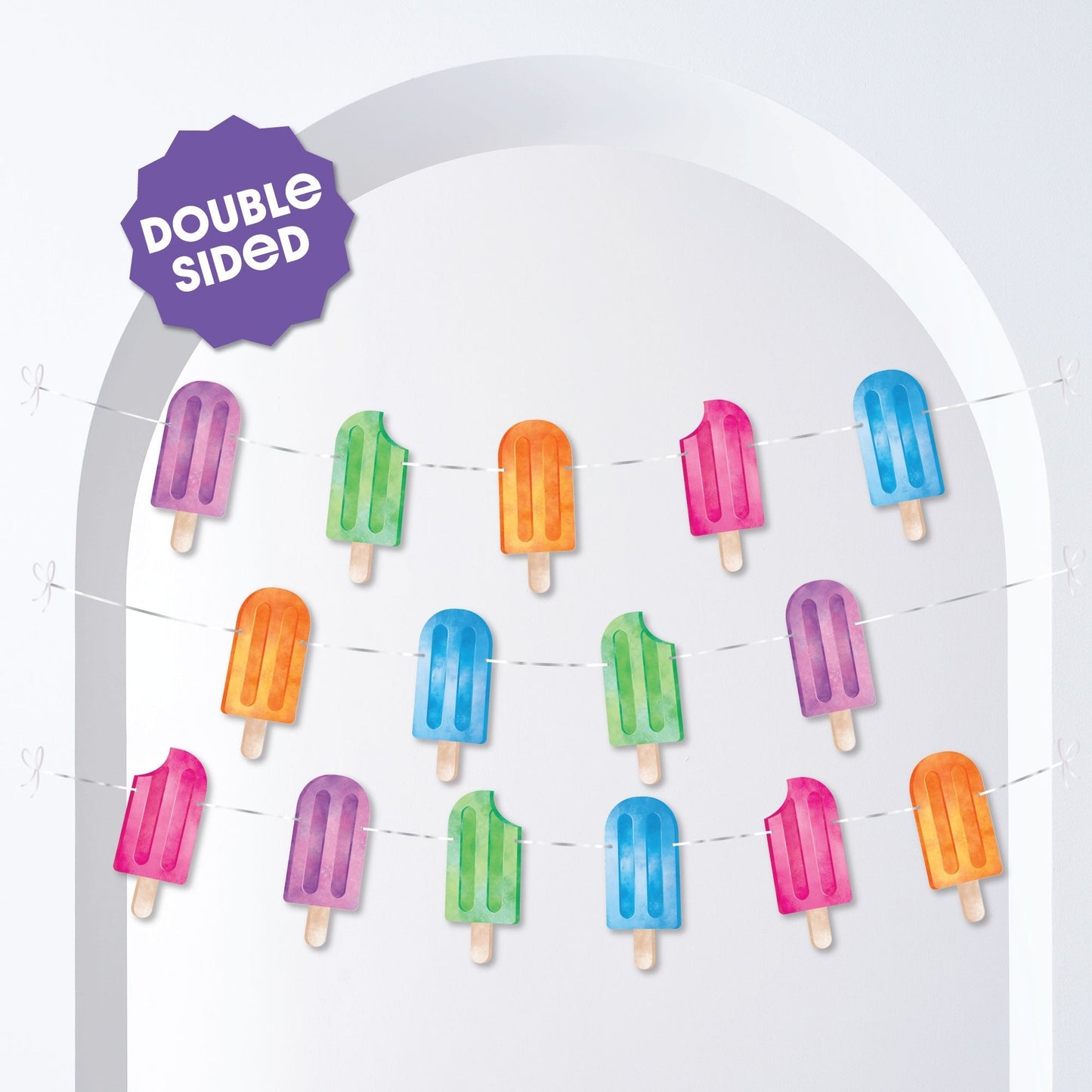 Popsicle Garland Banner - 15 Pc