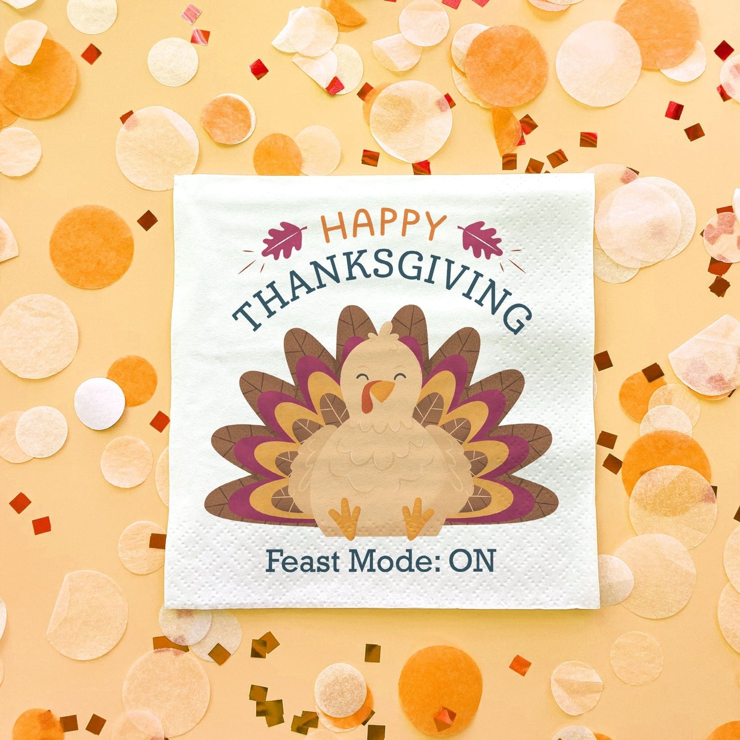 Custom Text Napkins - Thanksgiving Turkey