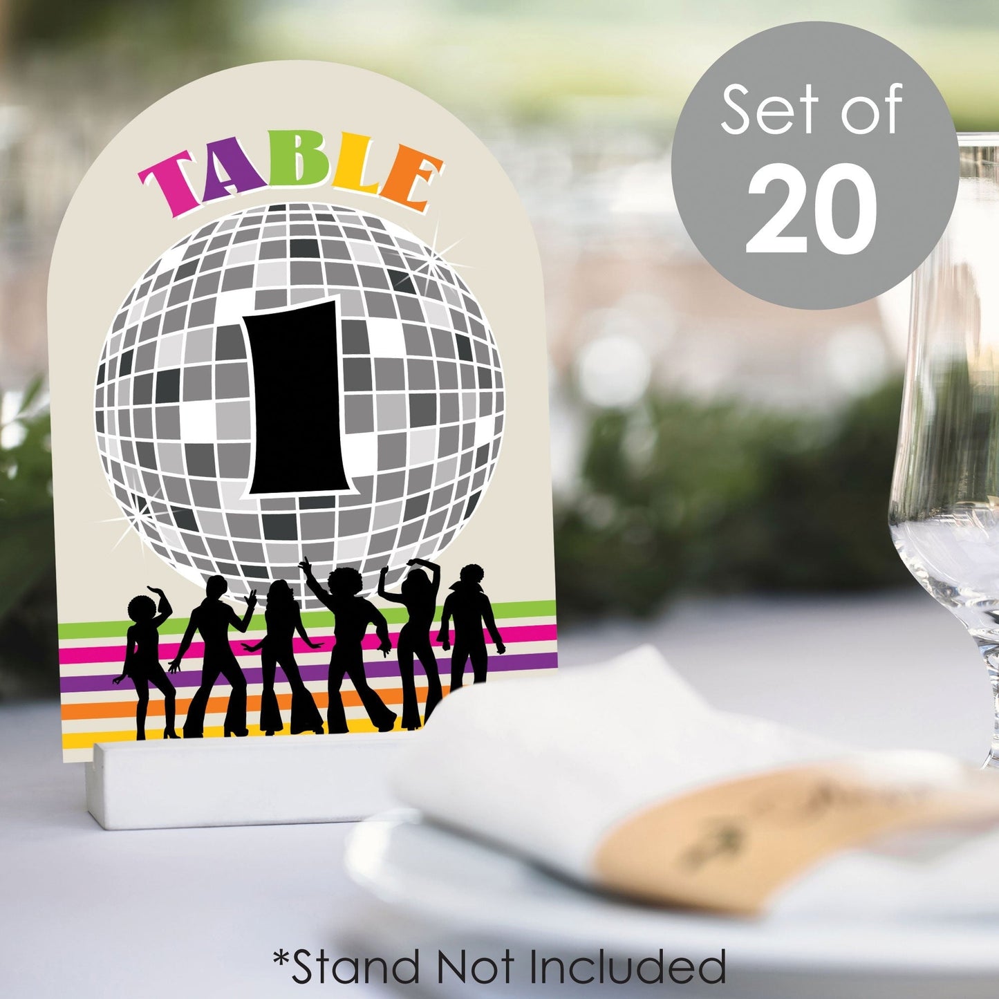 70's Disco - 1970s Disco Fever Party Double-Sided 5 x 7 inches Cards - Table Numbers - 1-20