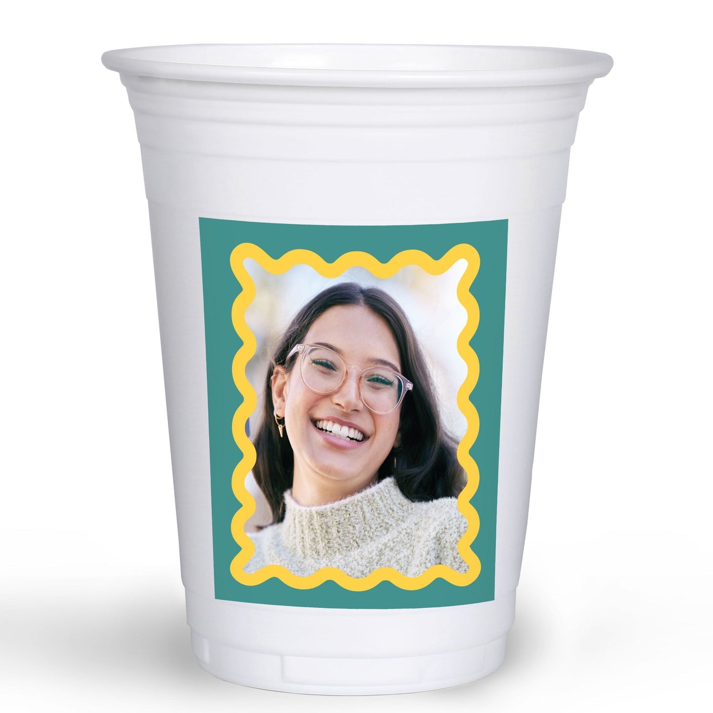 Custom Photo Party Cups - Wavy - 16 Ct