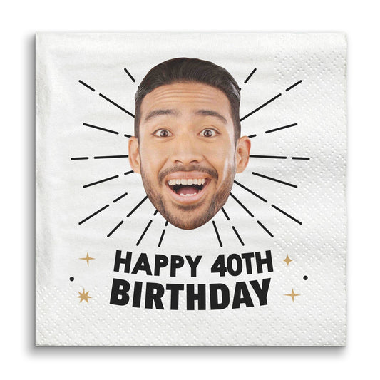 Custom Face Napkins - Happy Birthday