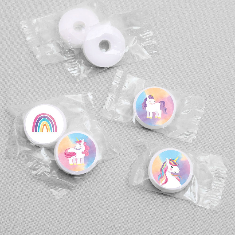 Mini Unicorn Party Candy Stickers - 1 Sheet of 108