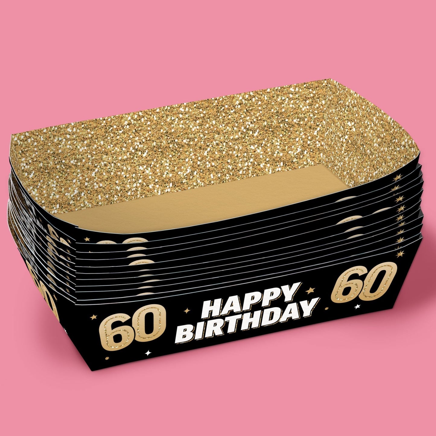 60th Birthday Party Paper Food Trays