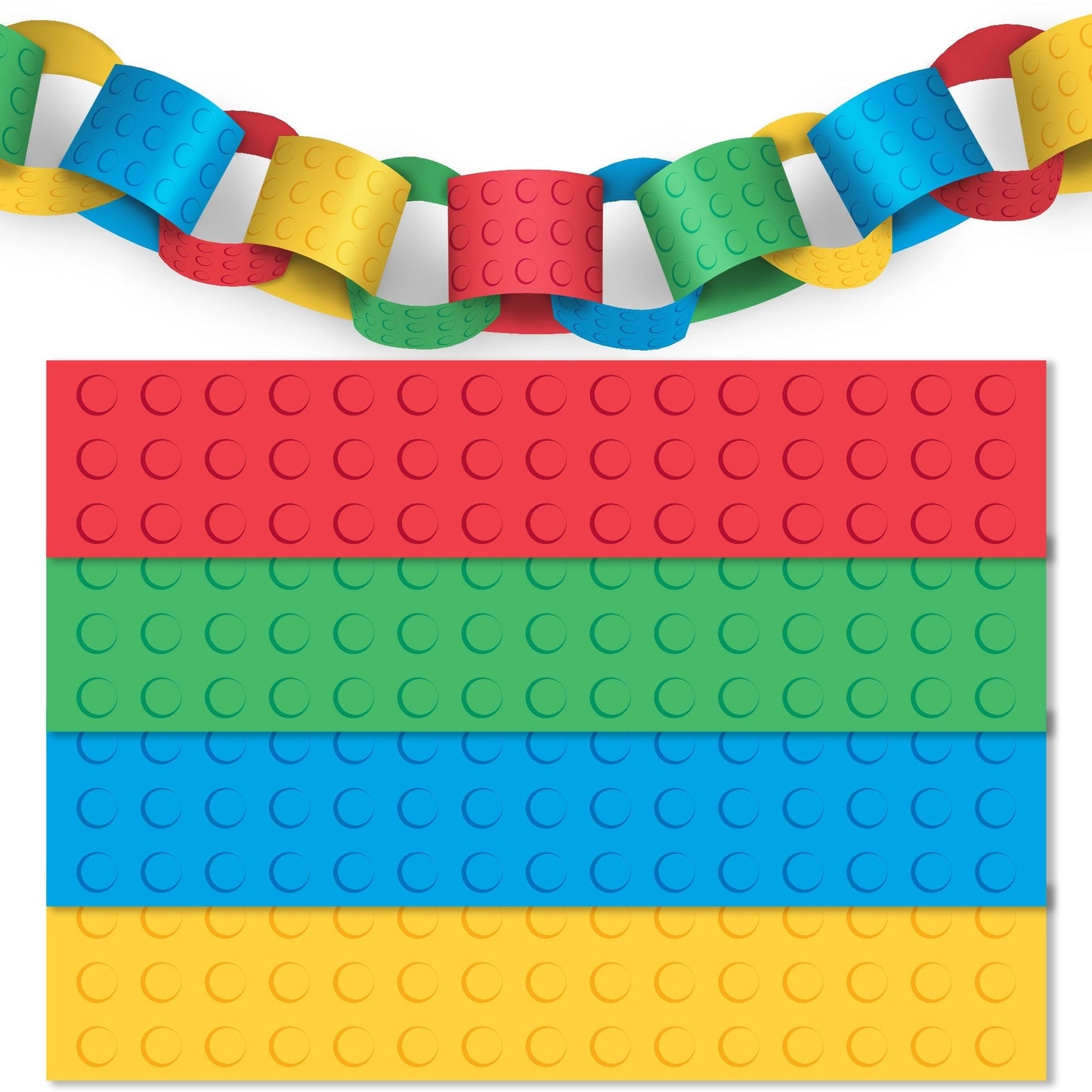 Building Blocks DIY Paper Chains - 128 Pc