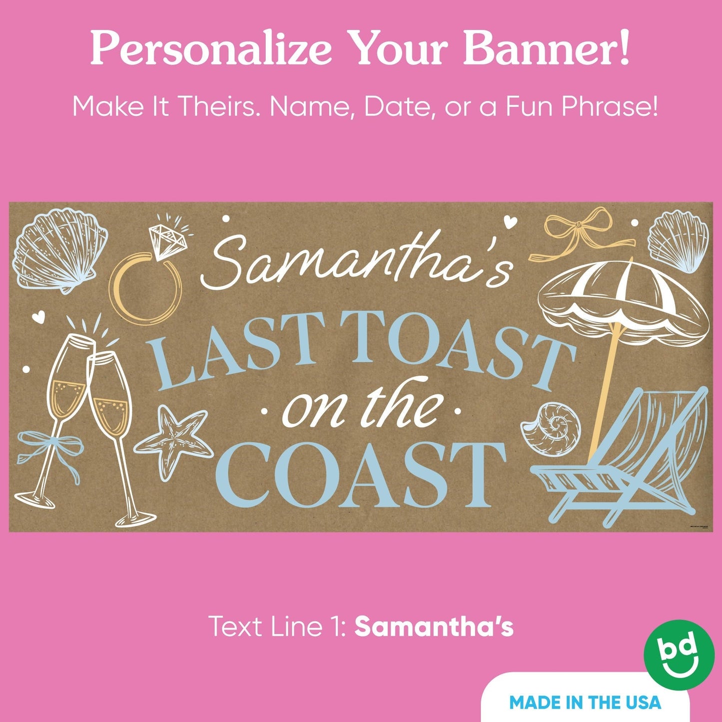Custom Text Last Toast on the Coast Kraft Banner