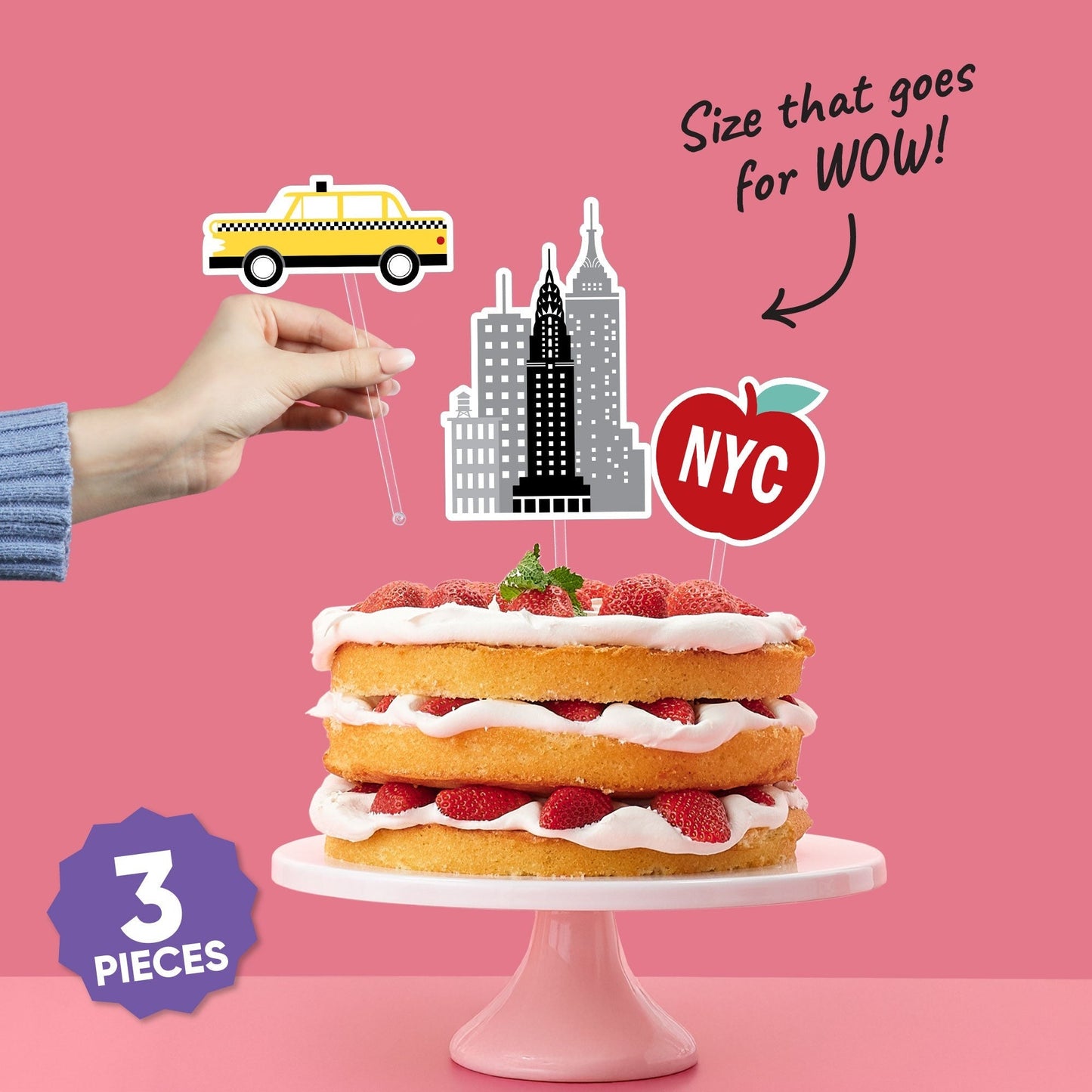 NYC Cityscape Cake Topper - 3 Pc
