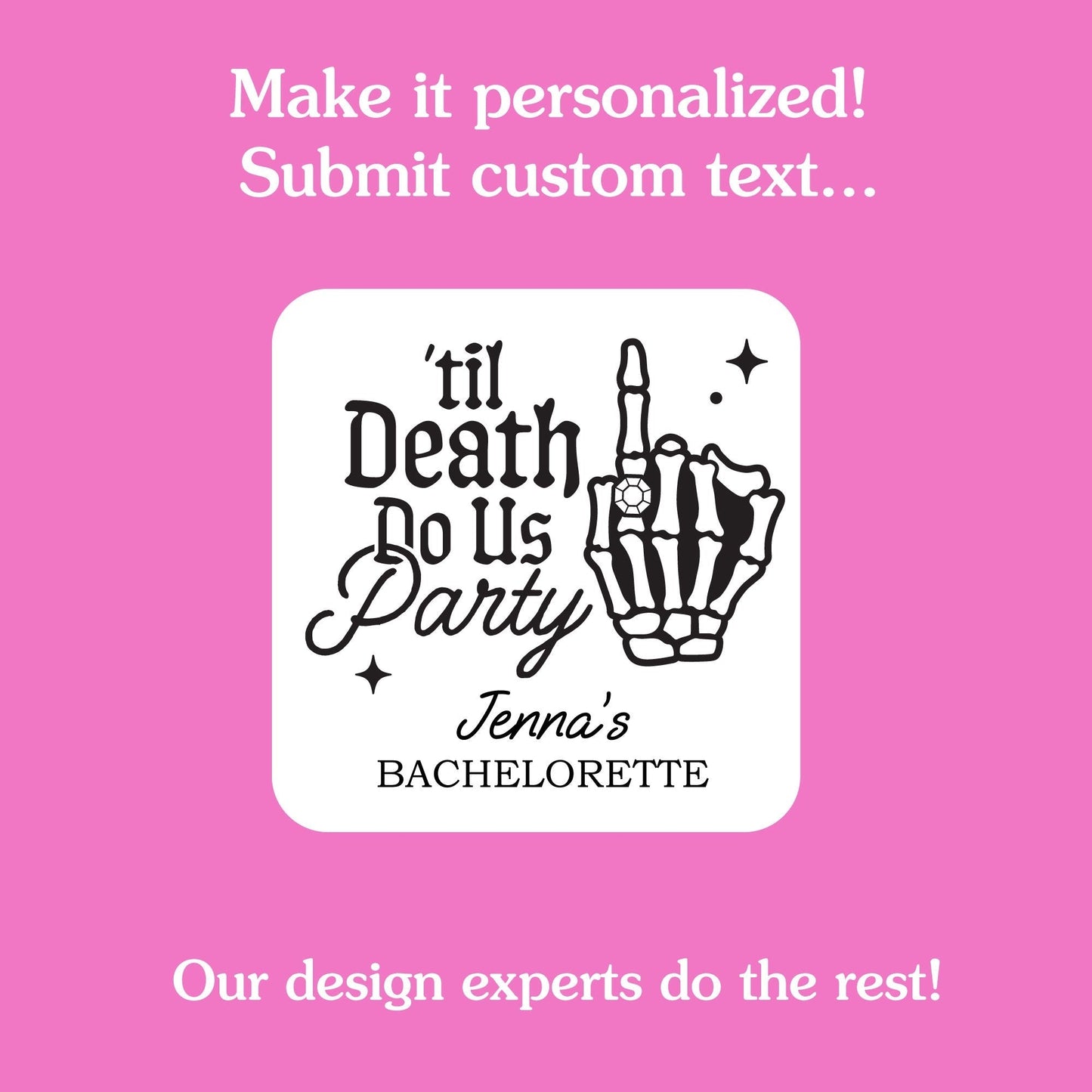 Custom Text Tattoo - Til Death Do Us Party - 12 Ct