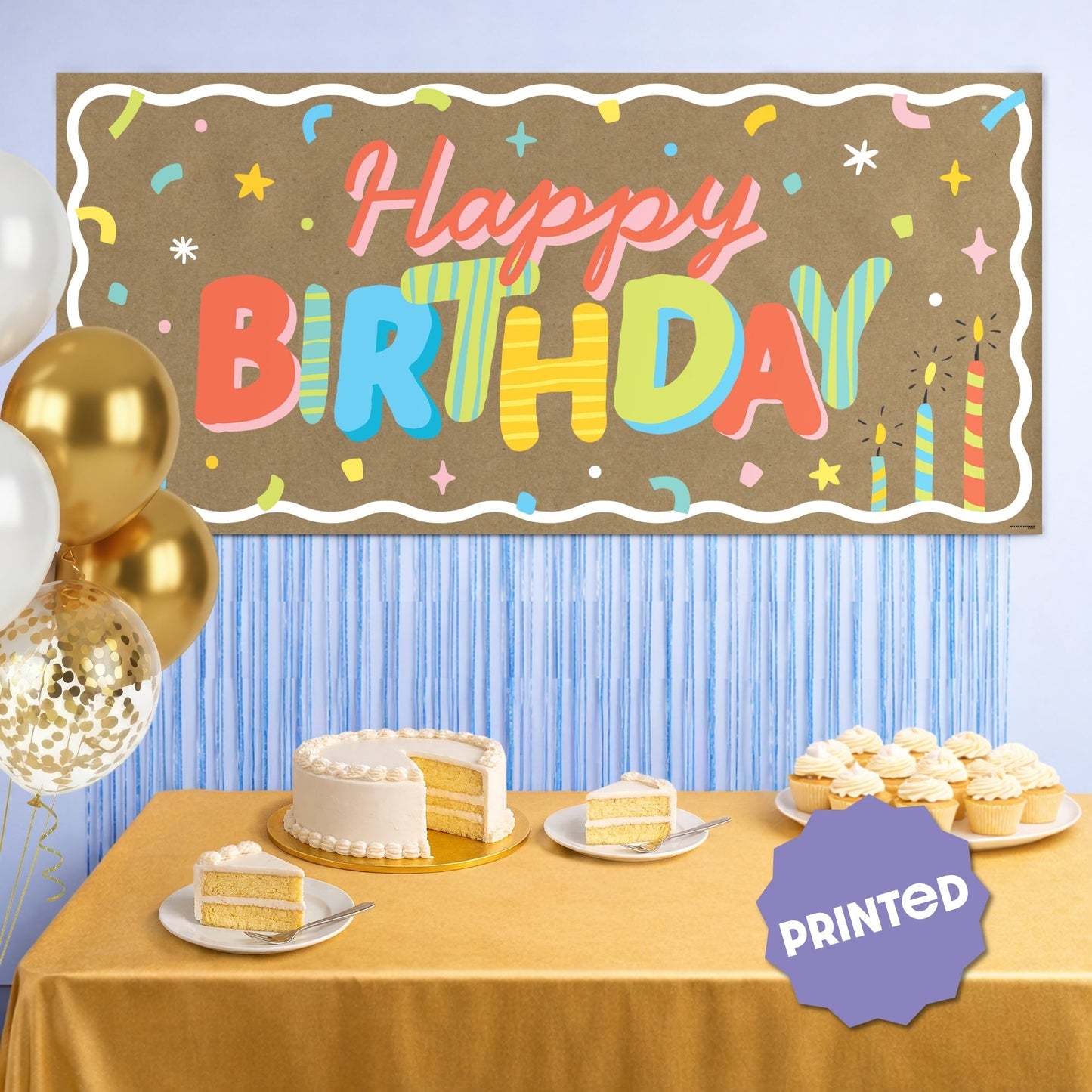 Party Time Birthday Kraft Banner