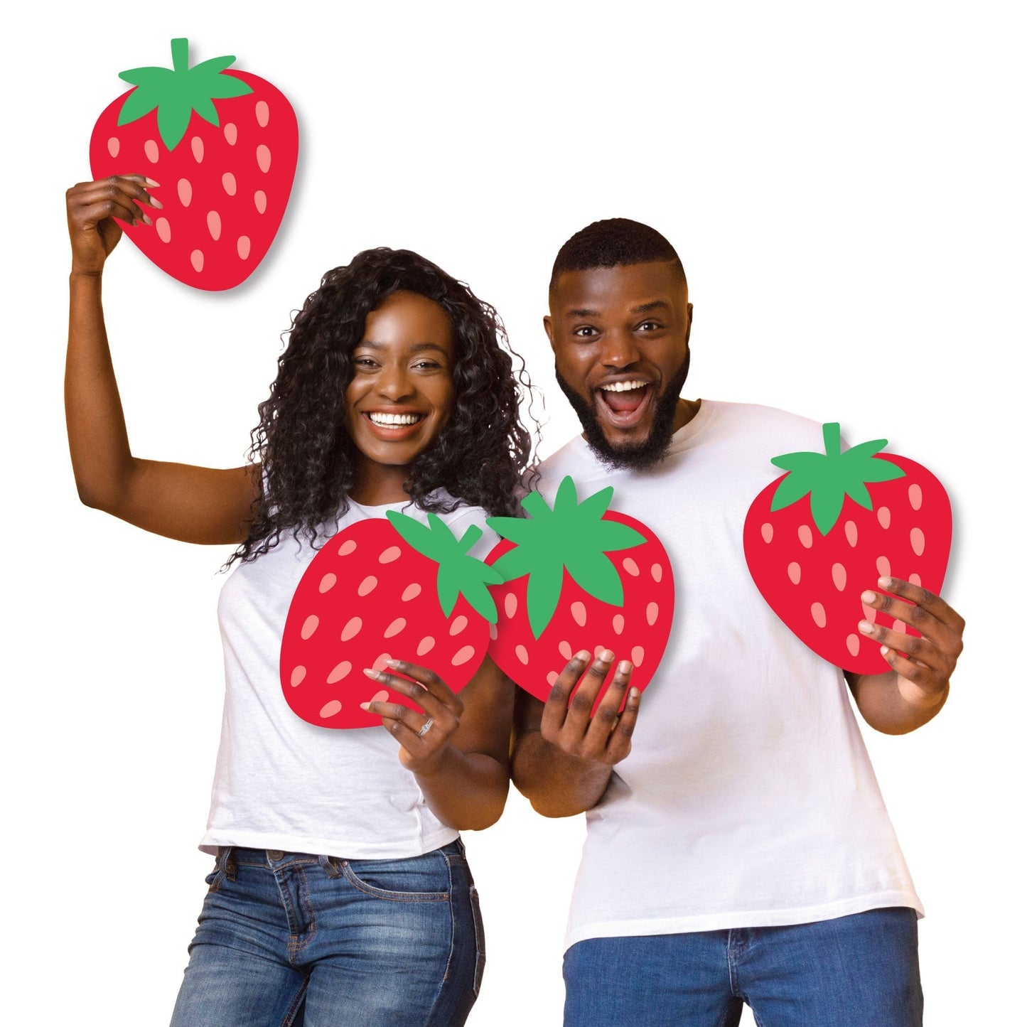 Berry Sweet Strawberry - Yard Sign and Outdoor Lawn Decorations - Fruit Themed Birthday Party or Baby Shower Yard Signs - Set of 8