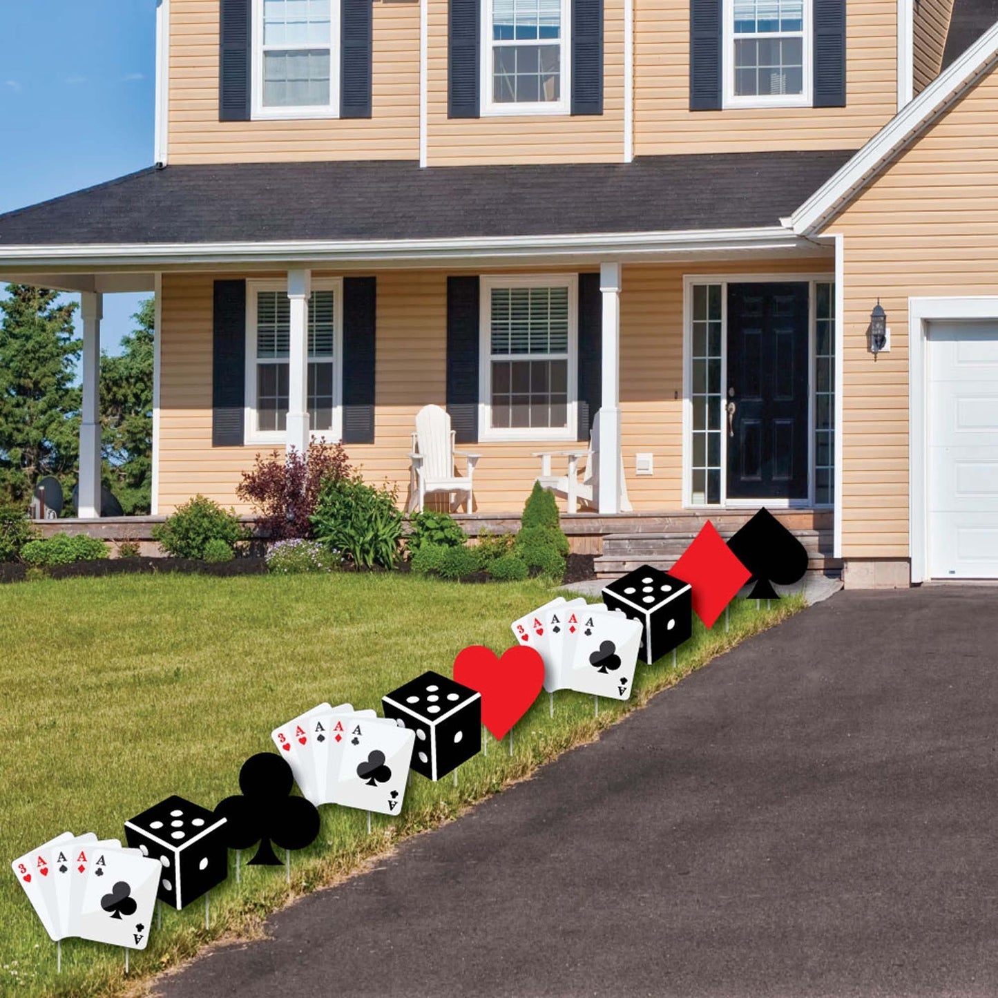 Las Vegas - Casino Lawn Decorations - Outdoor Yard Art Decorations - 10 Piece