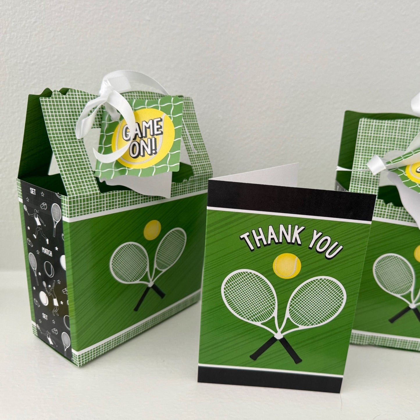 You Got Served - Tennis - Baby Shower or Tennis Ball Birthday Party Favor Boxes - Set of 12