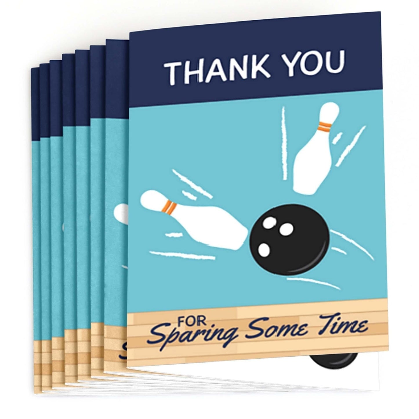 Strike Up the Fun - Bowling - Baby Shower or Birthday Party Thank You Cards - 8 ct