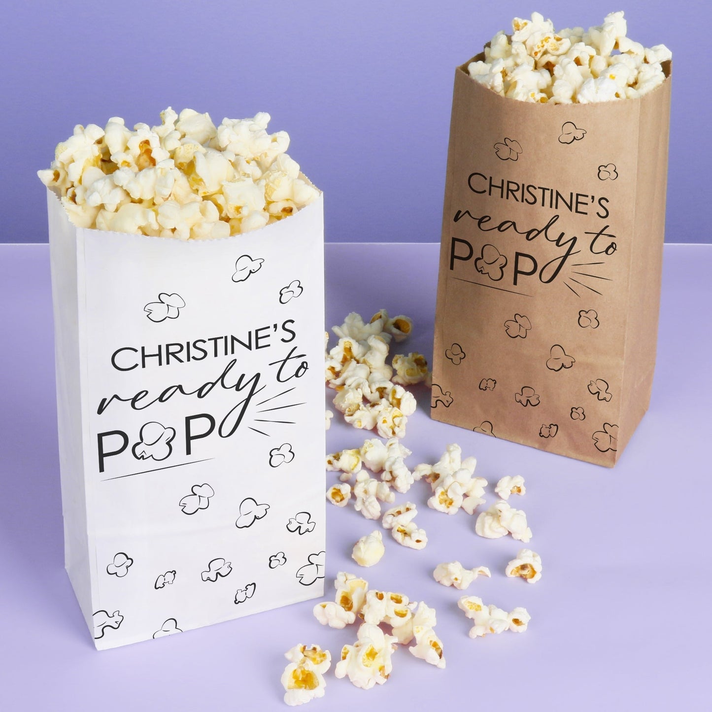 Custom Text Popcorn Bags - Ready to Pop