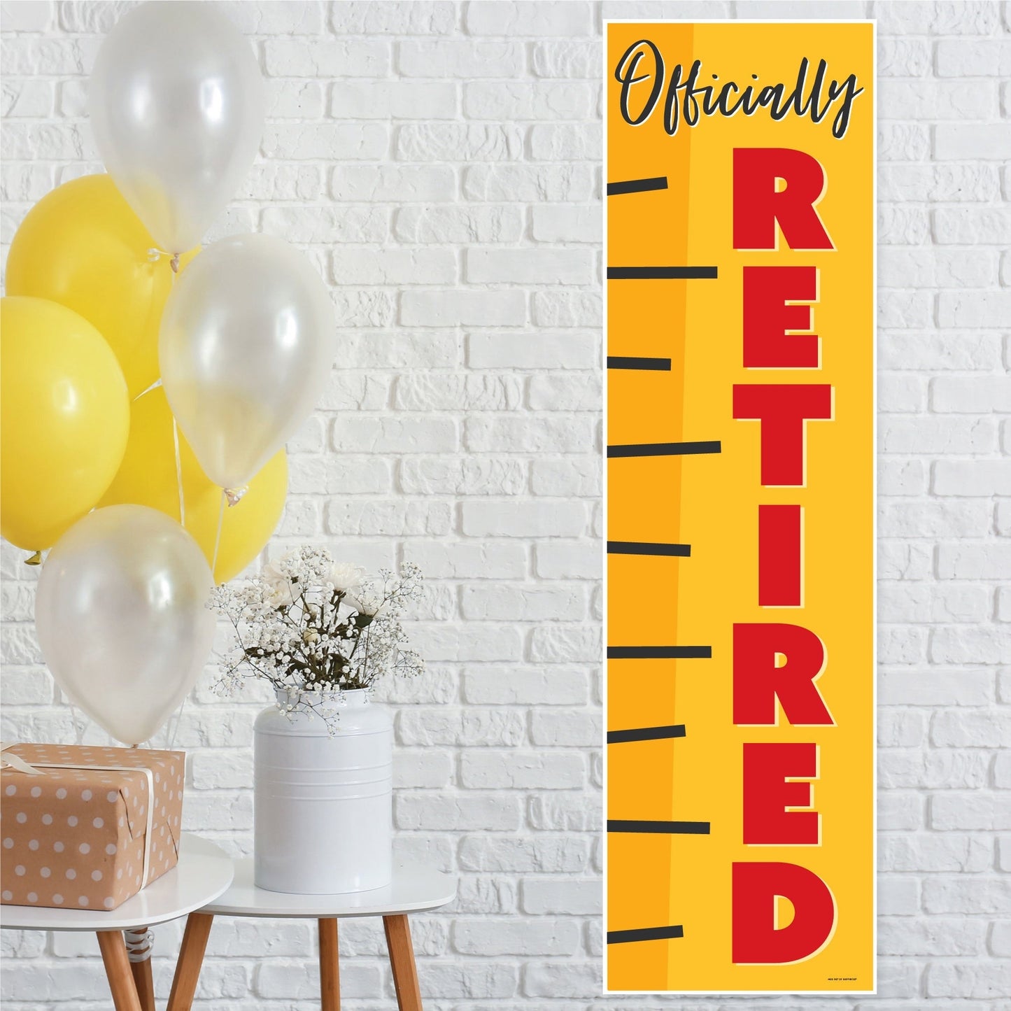 Teacher Retirement - Happy Retirement Party Front Door Decoration - Vertical Banner