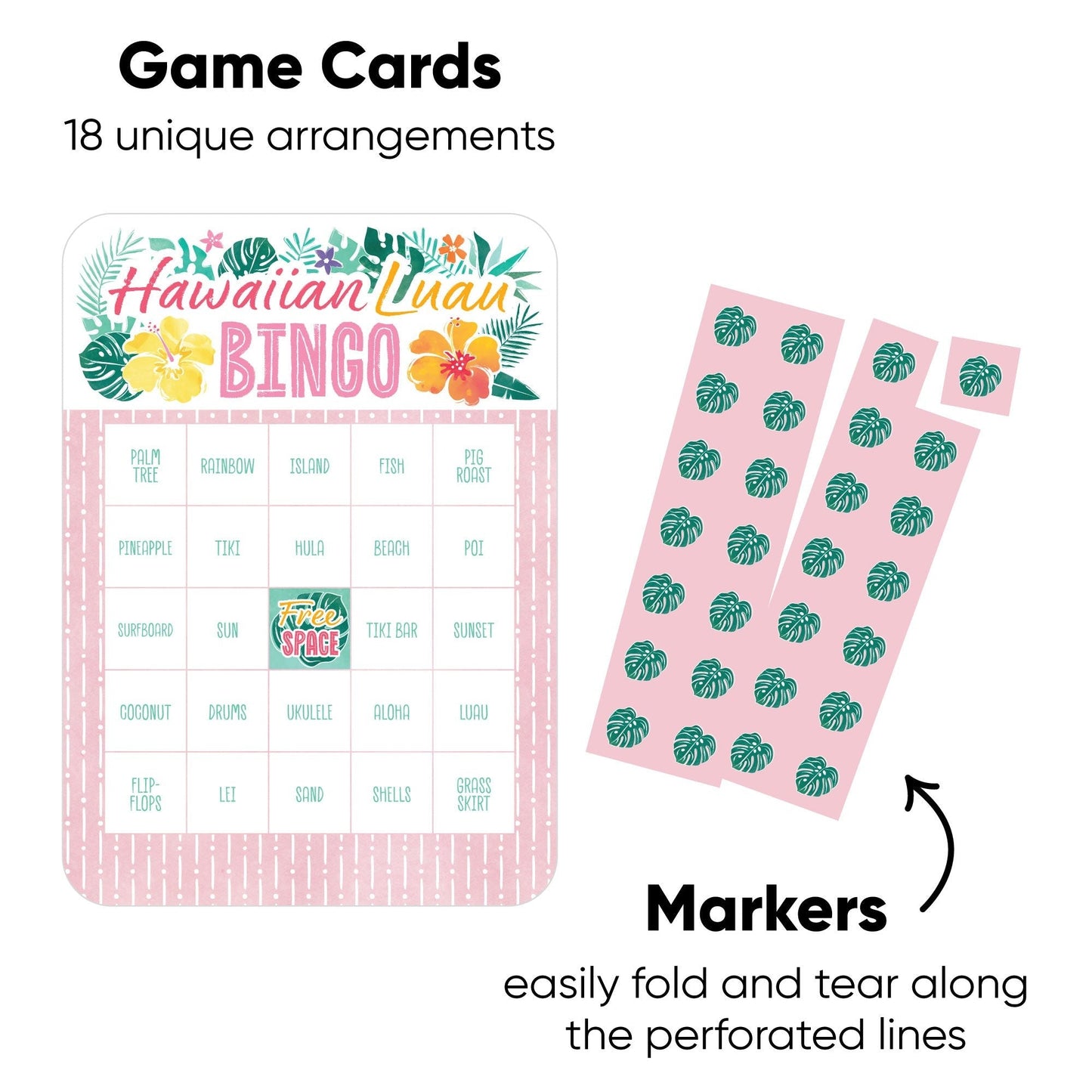 Hawaiian Luau Bingo Game - 18 Ct