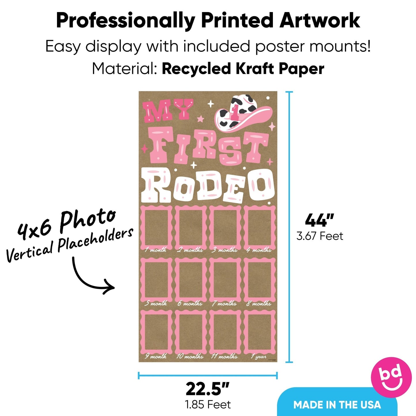 Pink First Rodeo Kraft Photo Banner