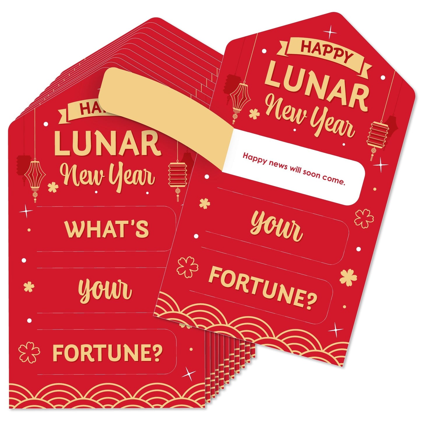 Lunar New Year - Game Pickle Cards - Fortune Pull Tabs - Set of 12