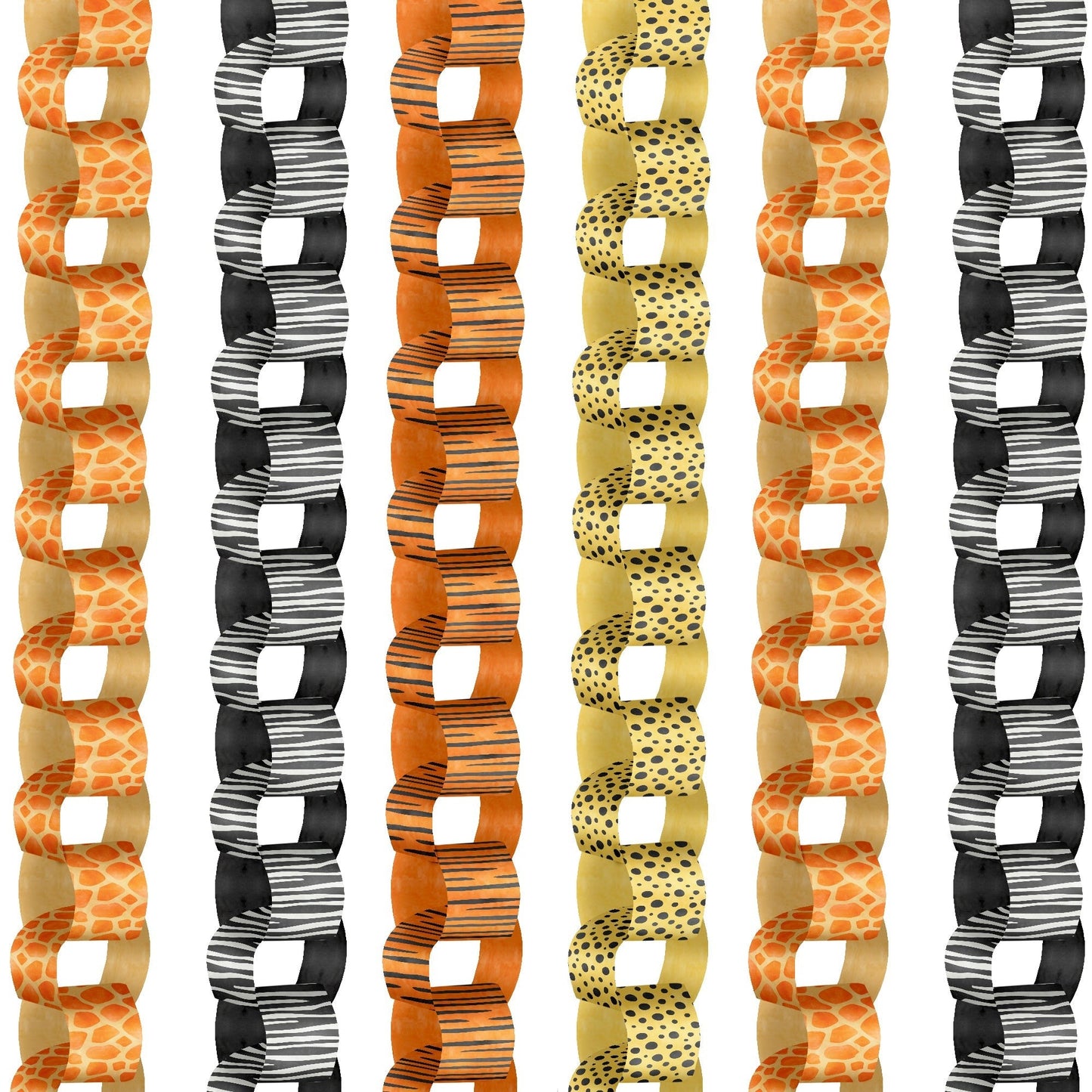 Safari Animals DIY Paper Chains - 128 Pc