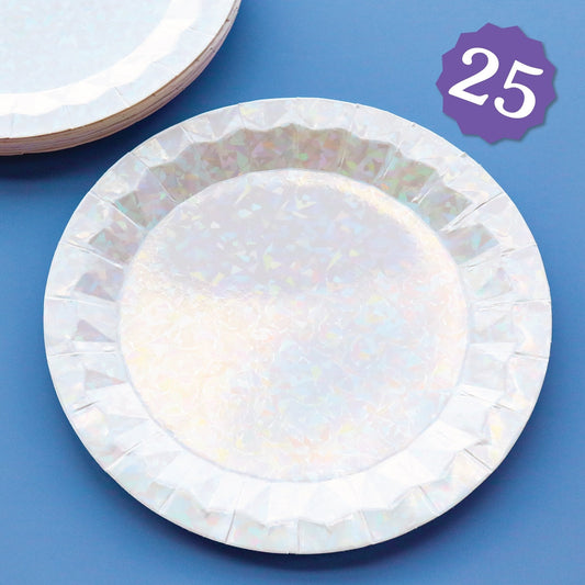 Iridescent White - Dinner Plates - 25 Ct