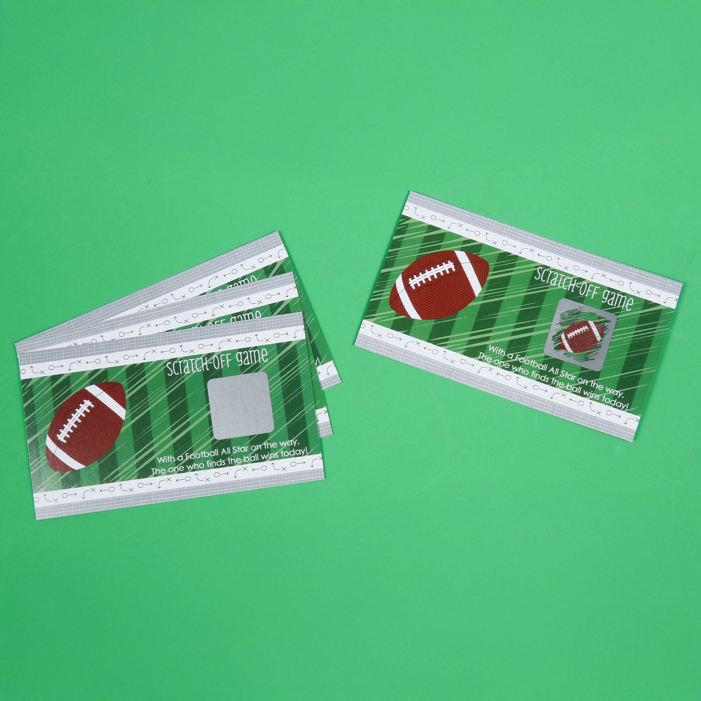 End Zone - Football - Baby Shower or Birthday Party Game Scratch Off Cards - 22 Count