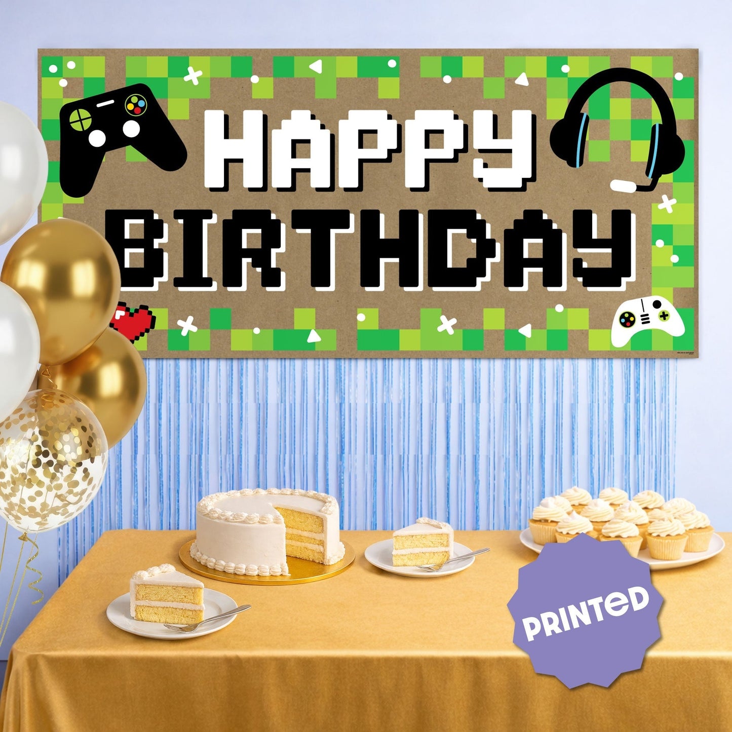 Game Zone Birthday Kraft Banner