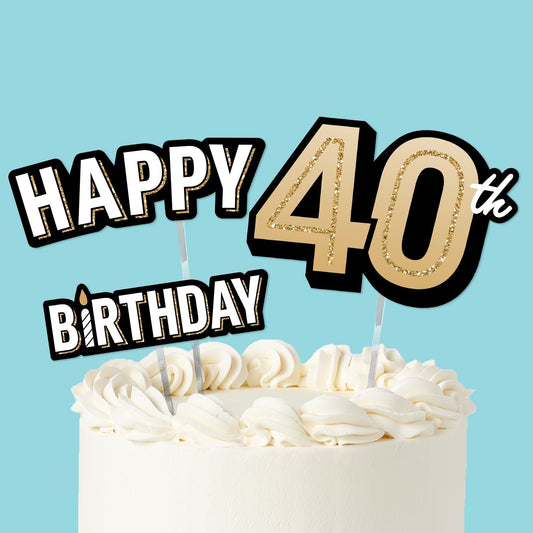 40th Birthday Cake Topper - 3 Pc