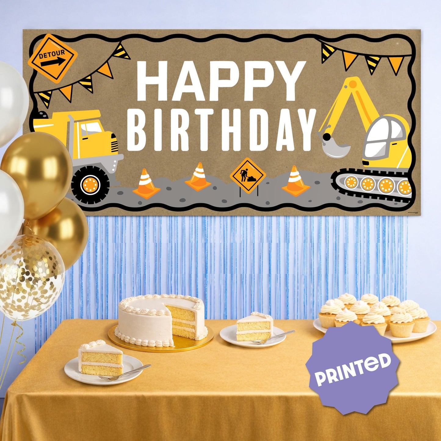 Dig It - Construction Birthday Kraft Banner