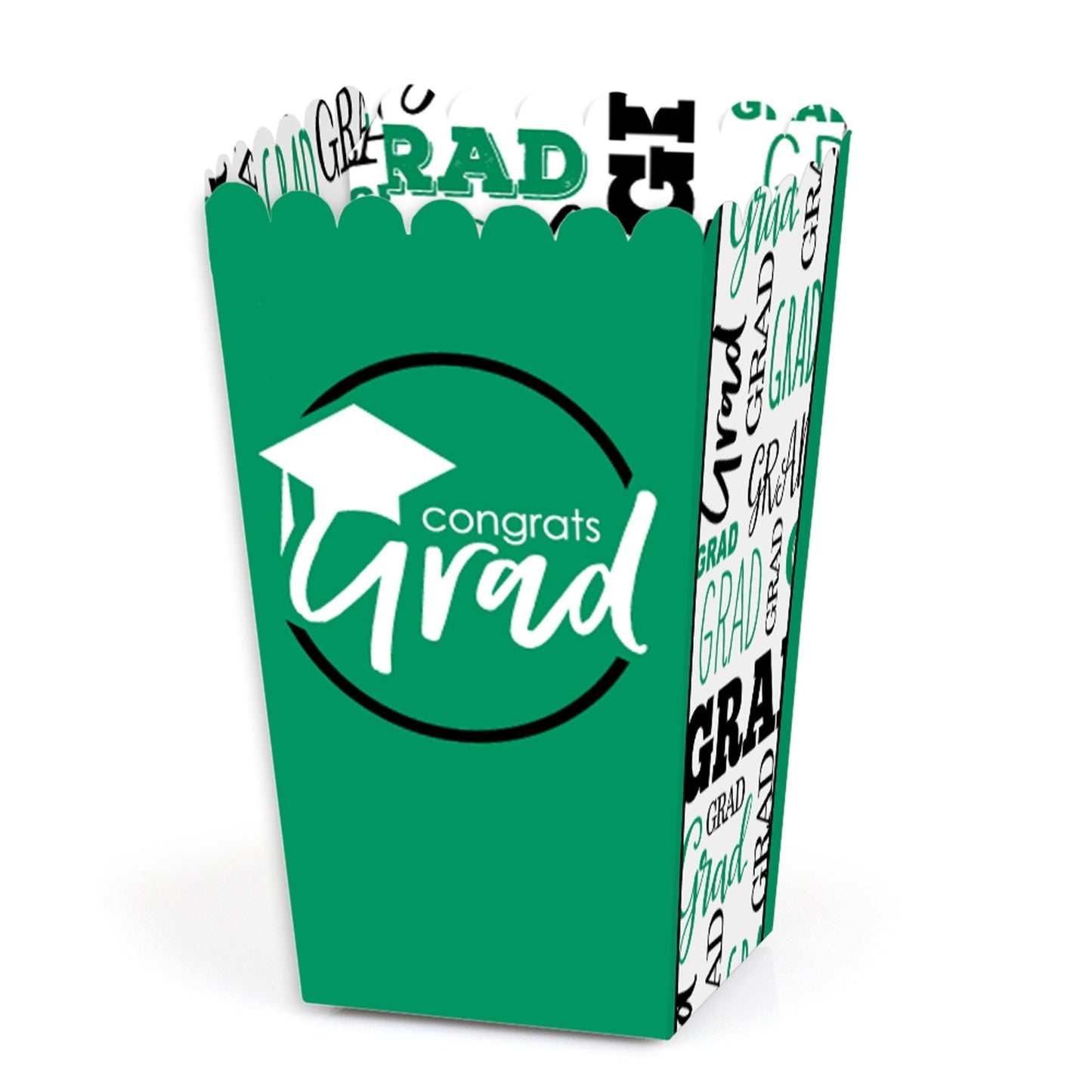 Green Grad - Best is Yet to Come - Green Graduation Party Favor Popcorn Treat Boxes - Set of 12