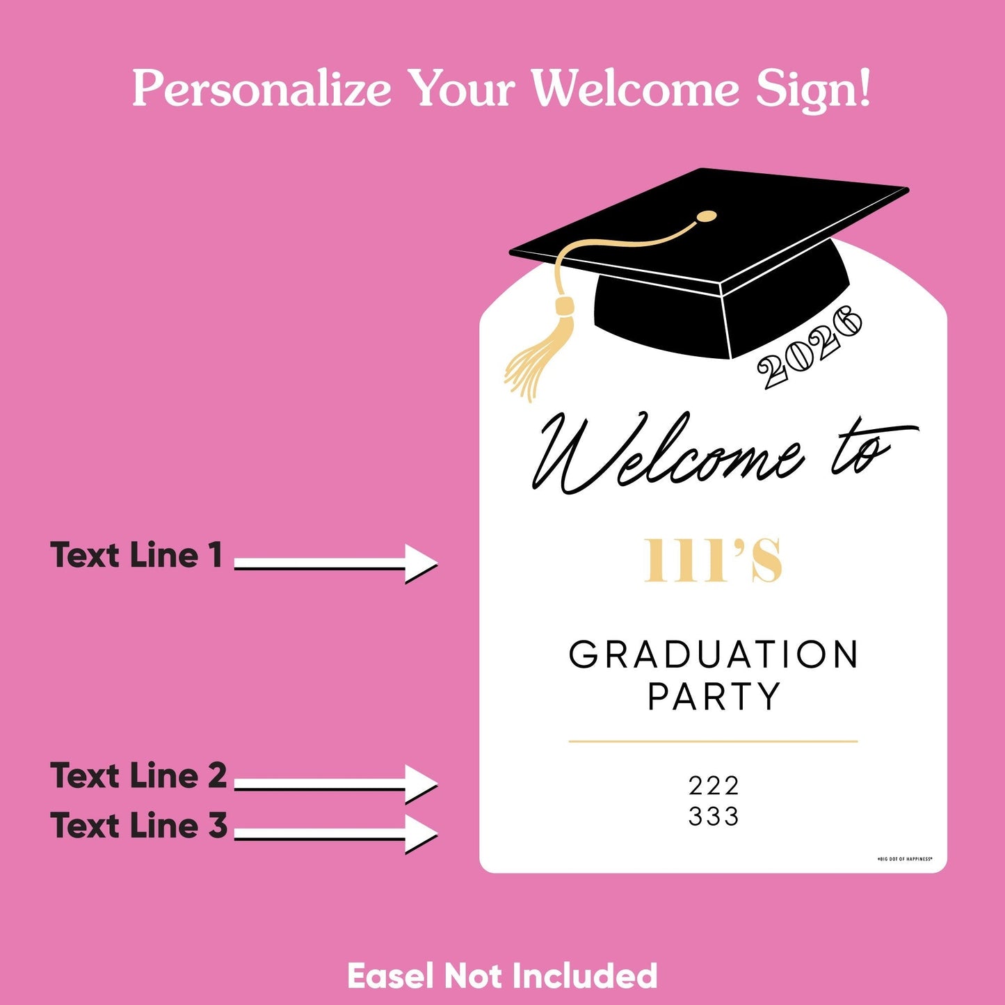 Custom Text Tassel Gold Welcome Sign